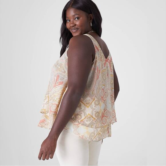 Lane Bryant Modern Swing Double-Layer Chiffon Tank Sz.14 NWT - Picture 5 of 8